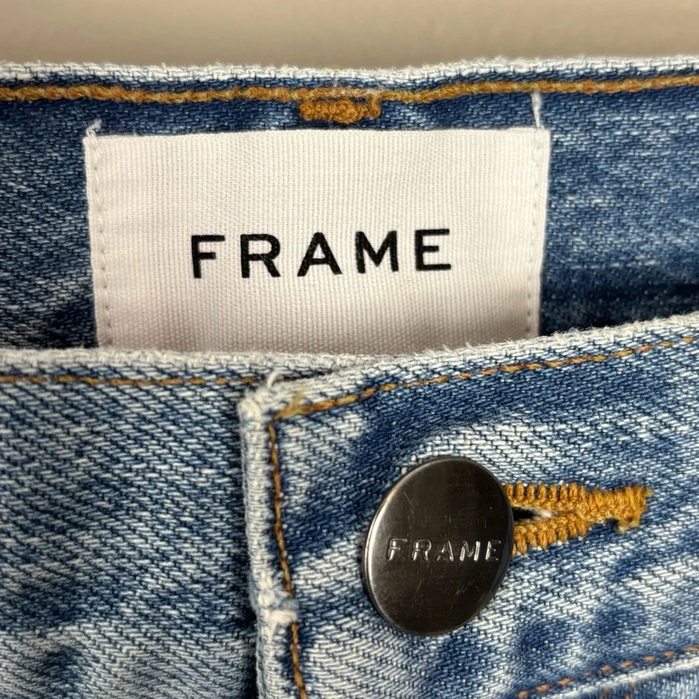 Frame Le Ultra Baggy Lomond‎ Slash Denim Jean Shorts Size 26